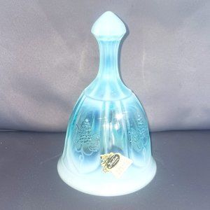 Vintage Fenton Blue Opalescent Bell 6 3/4" tall